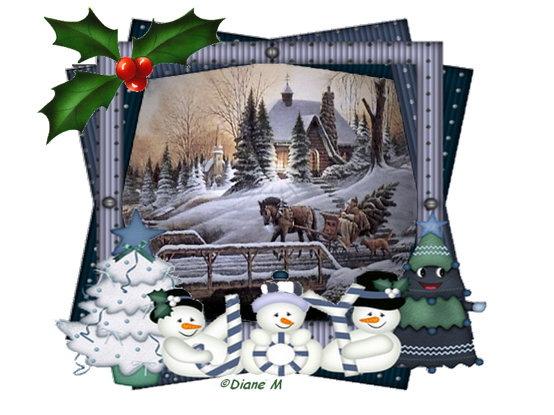 Défi du 21-22 Décembre /  Cadre bonhommes de neige Joy Sans1412