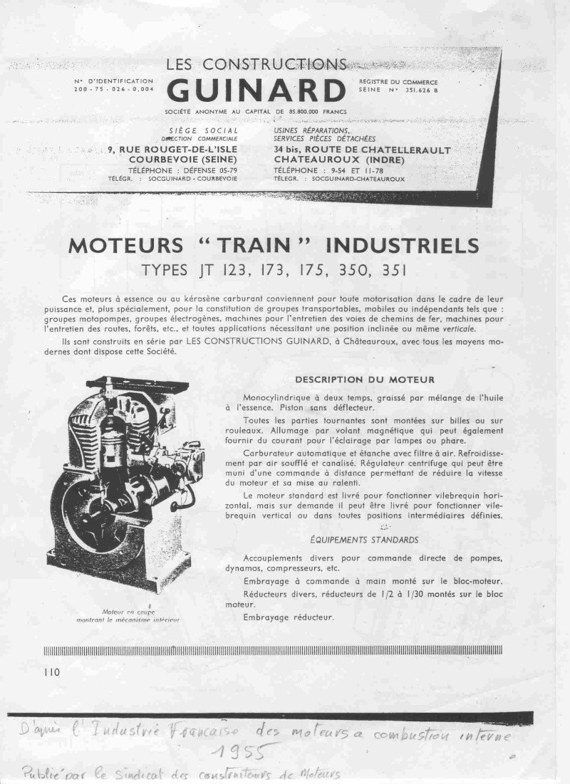 Motopompe Guinard moteur Train. Doc_mo10