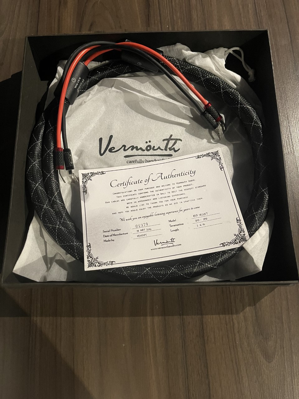 Vermouth Black Pearl speaker cable (SOLD) V210