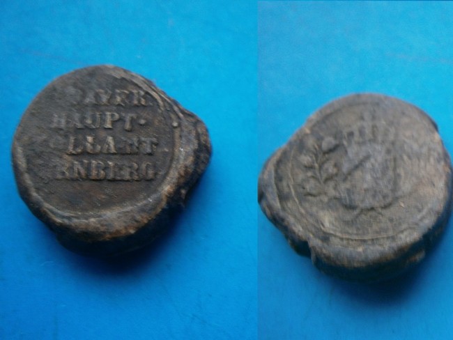 Baviere - Plomb de scelle "Bayern Haupt-zollamt Nürnberg". Plomb337