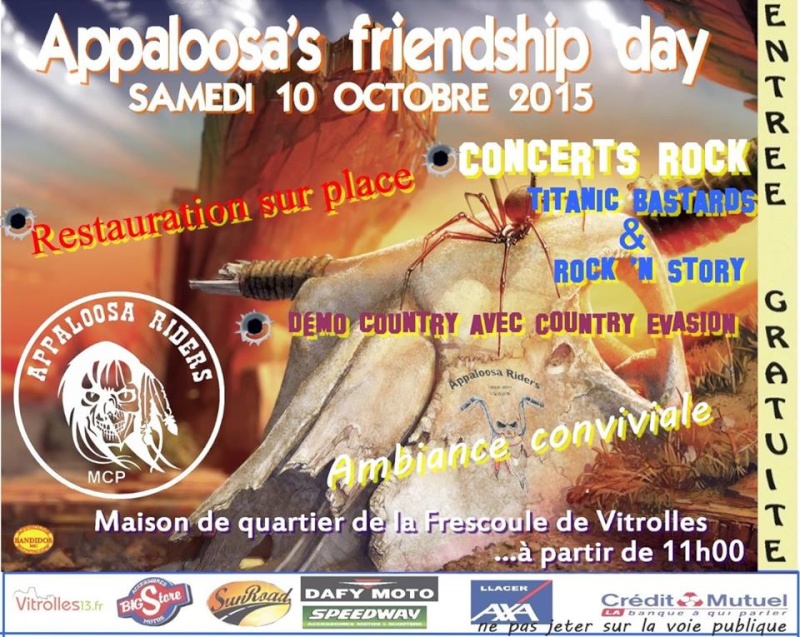 Appallosa's friendship day le samedi 10 octobre 2015 à Vitrolles Affich10
