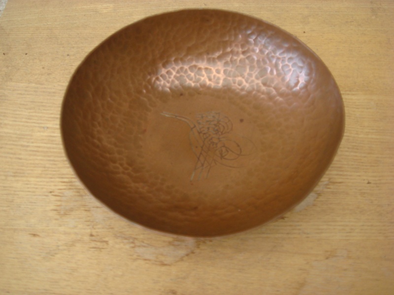 Three legged Copper Dish...design in middle ? Copied26