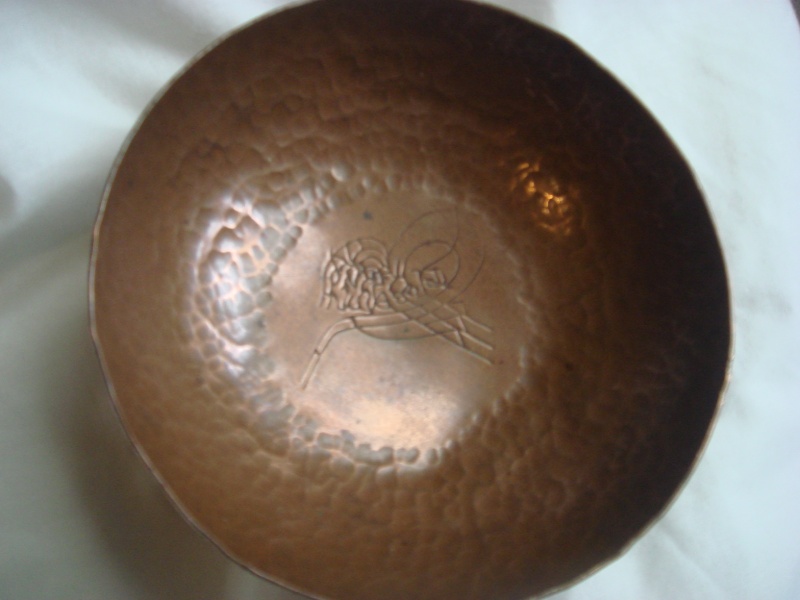 Three legged Copper Dish...design in middle ? Copied27