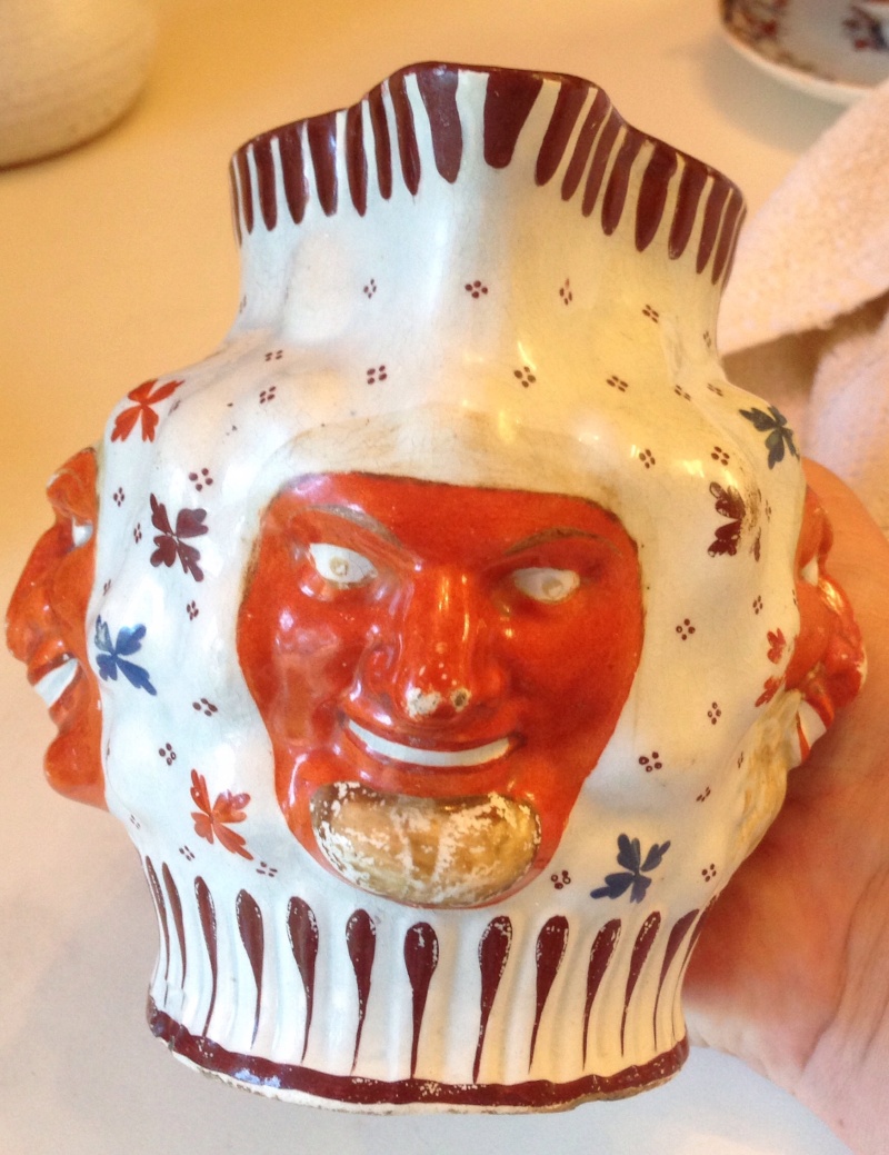 Pearlware Bacchus mask jug Image214