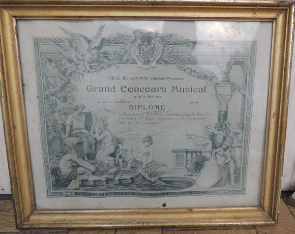 Grosse caisse de fanfare en tôle, et diplome 1909. Diplom13