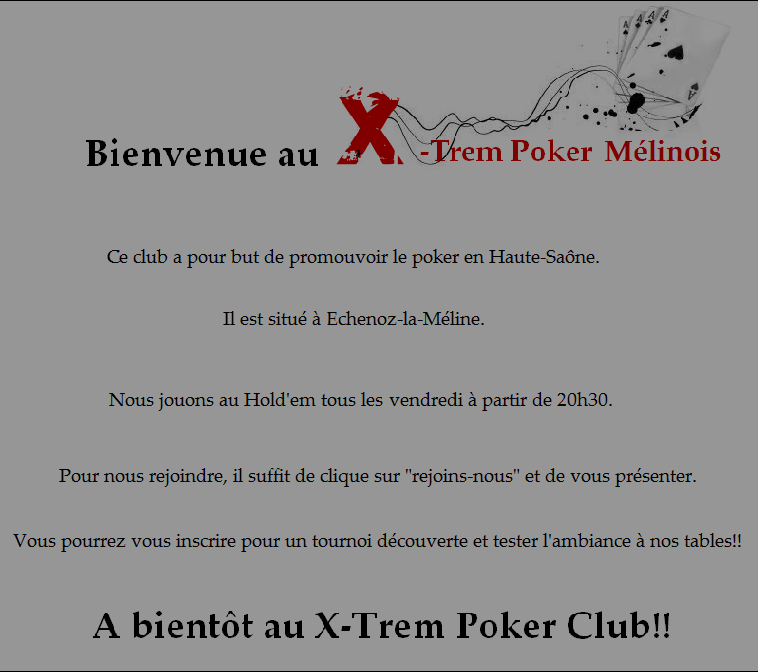 X-Trem Poker Club Mélinois - Portail Bienve10