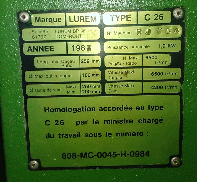 réfection combiné lurem C26 Fiche_10