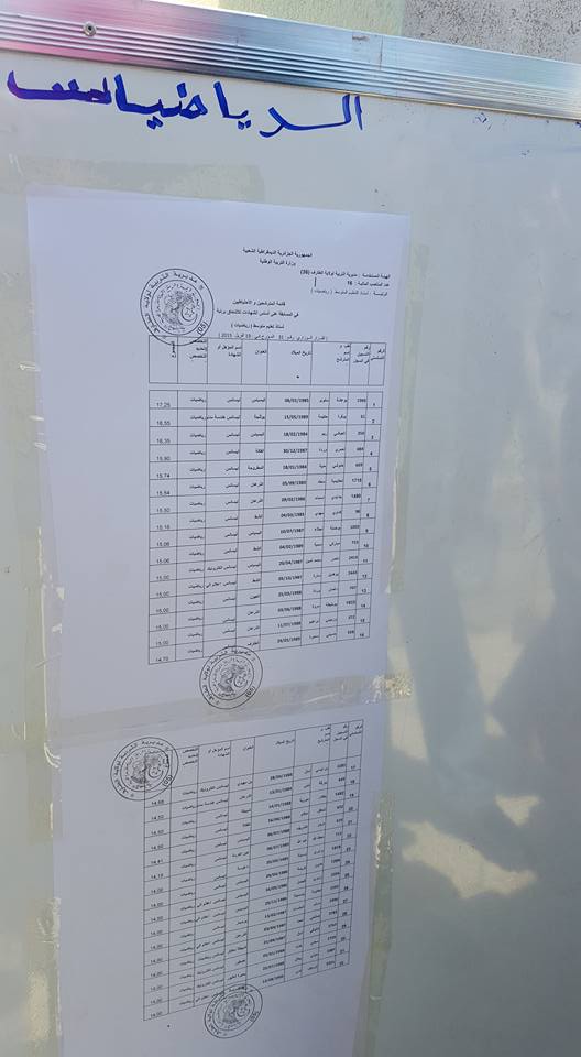 نتائج مسابقة توظيف الأساتذة بولاية الطارف 2015  11825610