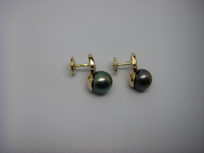 Boucles d'oreille Or rose diamants et perles de tahiti Imgp0112