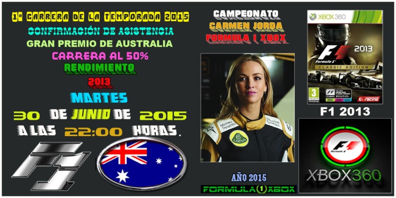 F1 2013 / CTO. CARMEN JORDÁ / CONFIRMACIÓN DE ASISTENCIA A LA 1ª CARRERA / MARTES 30 - 06 -2015 / 22:00 HORAS. . Confir14