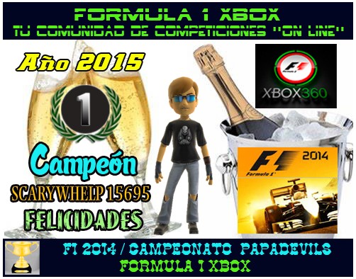 F1 2014 / CAMPEONATO PAPADEVILS / RACE 100% / CAMPEÓN Y PODIUM FINAL / AÑO 2015  F1-pod13