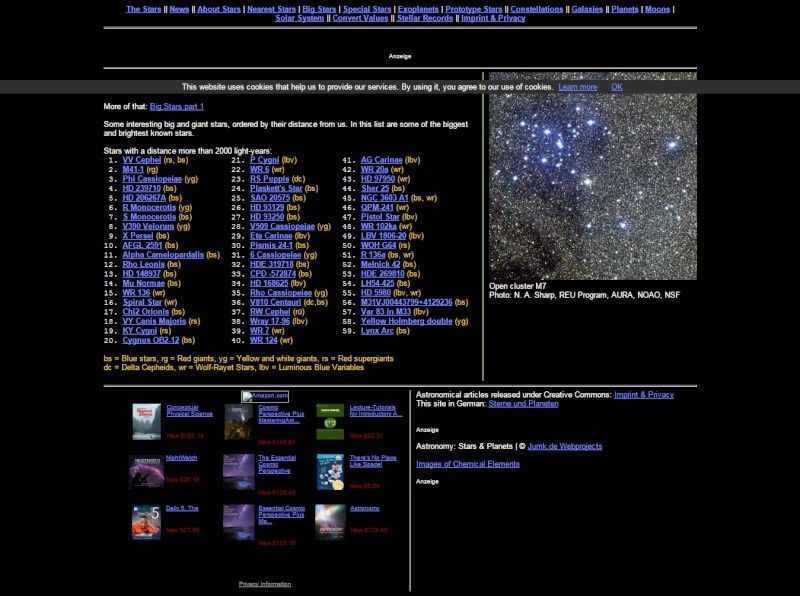 علم الفلك   معلومات عن النجوم Astron10