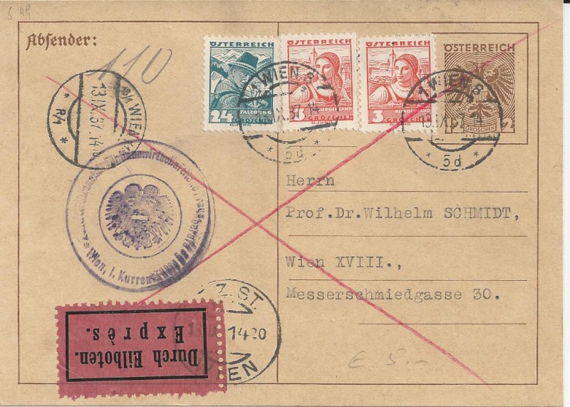 Österreich - Bedarfspost Ganzsachen Österreich 1925-1938 Bild_220