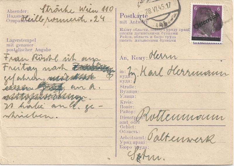 österreich - Bedarfspost Ganzsachen Österreich 1945-1947 Bild_245