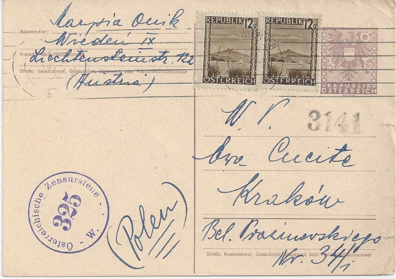 österreich - Bedarfspost Ganzsachen Österreich 1945-1947 Bild_348