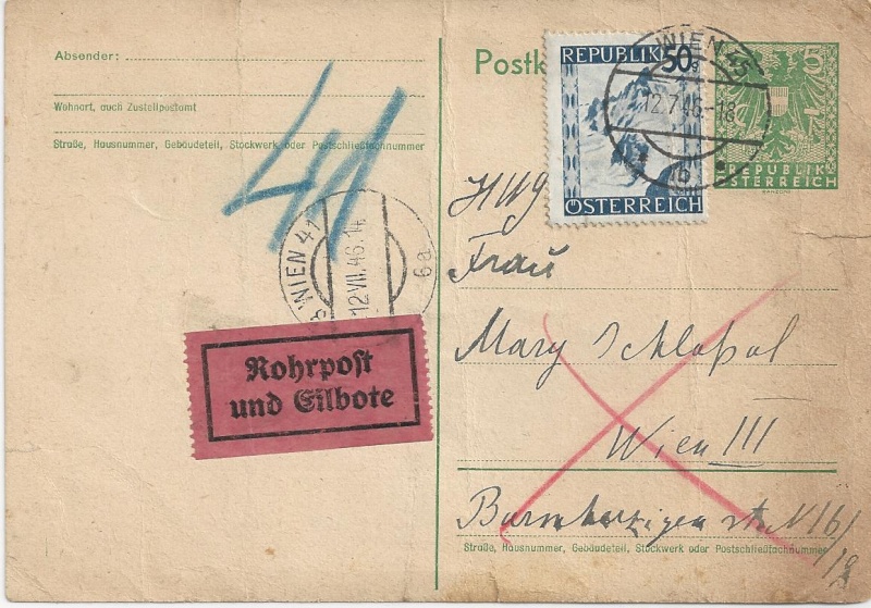 österreich - Bedarfspost Ganzsachen Österreich 1945-1947 Bild_625