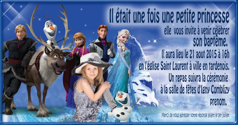 faire part bapteme la reine des neige Essais15