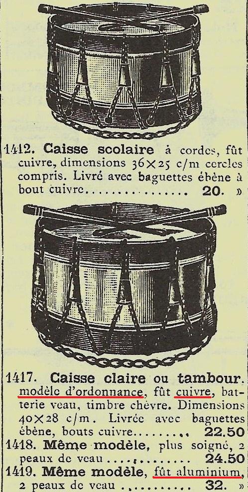 tambour - Les instruments de musique : caisses - tambours - clairons - trompettes  Manufr10
