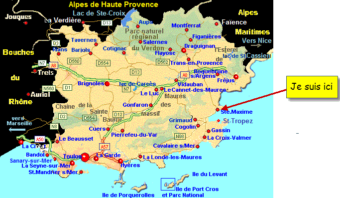La ville actuelle d'Adishatz Sainte Maxime et sa région Var10