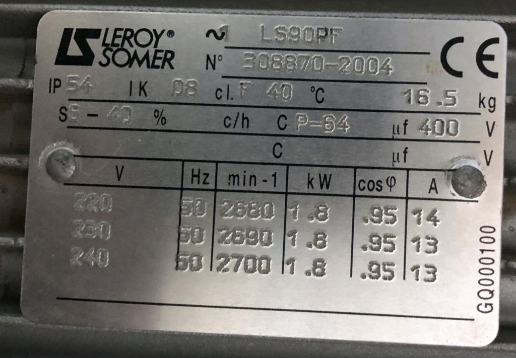 Démontage moteur Leroy Somer LS90 sur une Lurem Img_3111