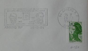 Amiens 1977 1984 1985 1987 flamme, oblitération Amiens14