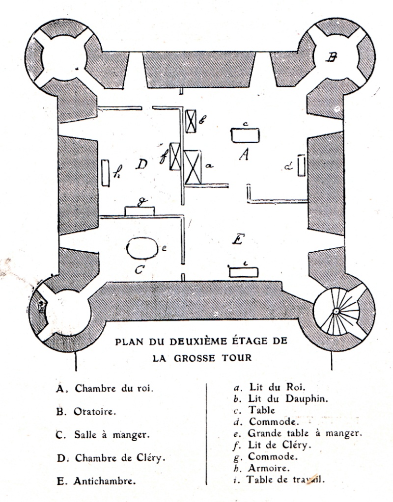 Temple - La famille royale à la prison du Temple : plans et aménagements Tour_d14