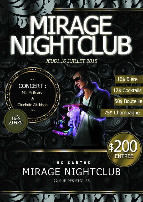  [Affiche] Concert - Soirée au Mirage Club 5d468010