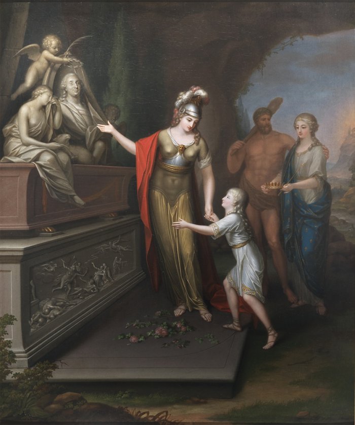 Iconographie contre-révolutionnaire: Louis XVII amené par Minerve devant le tombeau de son père, par Nicomedo Znic10