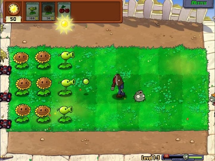 Plants vs. Zombies, where Burnin Bunnies knows where it's at and this game is too easy by now. 8-full10