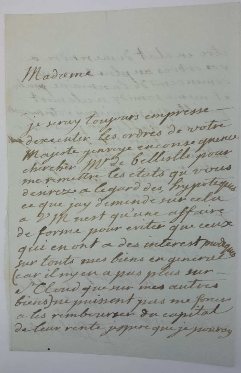 Correspondance de Marie-Antoinette et du duc d'Orléans au sujet de l’achat de Saint Cloud Dsc_0710