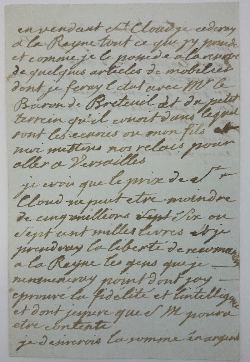 Correspondance de Marie-Antoinette et du duc d'Orléans au sujet de l’achat de Saint Cloud Dsc_0712