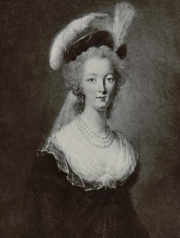 Marie-Antoinette en robe rouge sans ses enfants Zmarie11