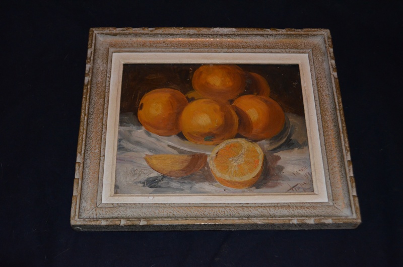 Tableau nature morte aux oranges , date 1899, nom de l'artiste à déchiffrer Dsc_0721