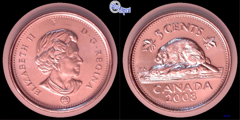 2008 - Éclat de Coin sur le Menton de la Reine (Die Chip) 5_cent88