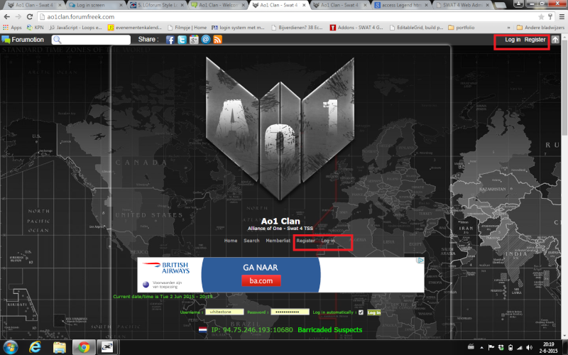 Log in screen Login10