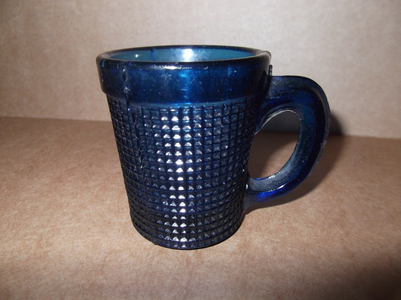 old cobalt blue knurled drinking glass Dscf5510
