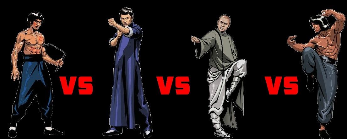 Bruce Lee Vs Donnie Yen Vs Jet Li Vs Jackie Chan.