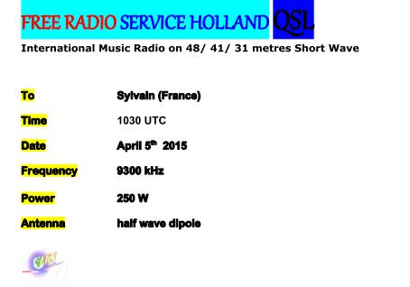 eQSL de FRS Holland Frsh_q11