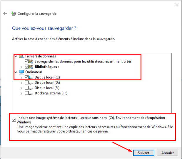 Comment faire une sauvegarde image sous windows 10  Sauveg32