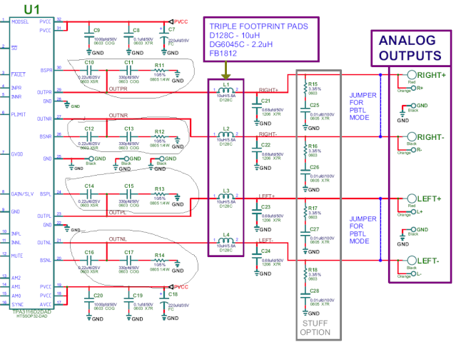 Tpa3116d2 datasheet схема включения