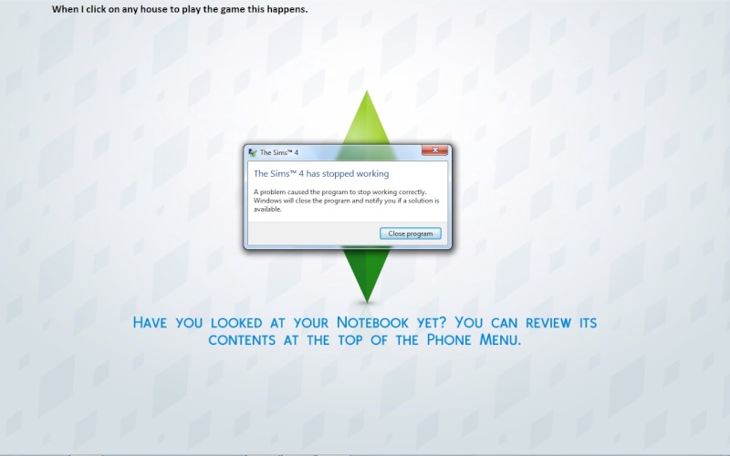 The Sims 4 is not responding. Sims_410
