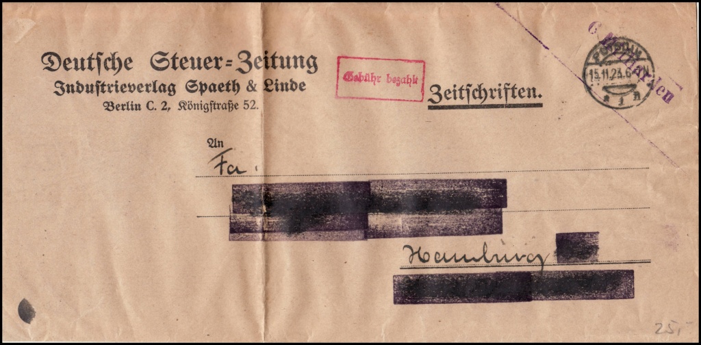 reich - Deutsches Reich Okt. 1918 bis Nov. 1923 Dr192310