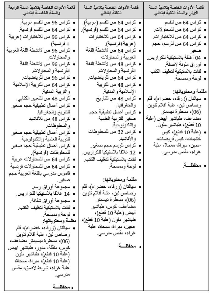 قائمة الادوات المدرسية الرسمية للإبتدائي الخاصة بالموسم الدراسي 2016-2017 11951710