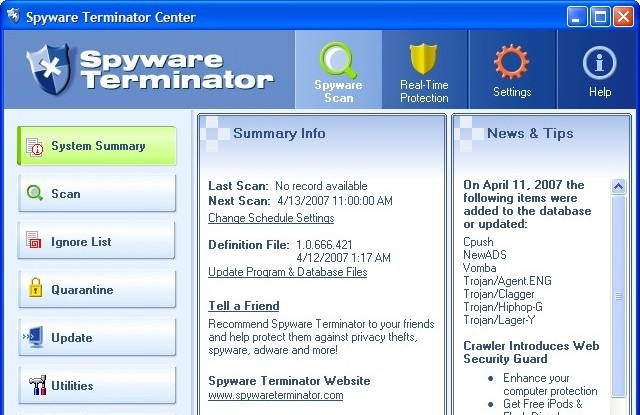  برنامج الحمايه من السباى وير Spyware Terminator 	 1s9e10