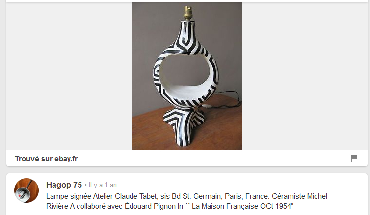 Pied de lampe Atelier Claude TABET  Paris Transf16