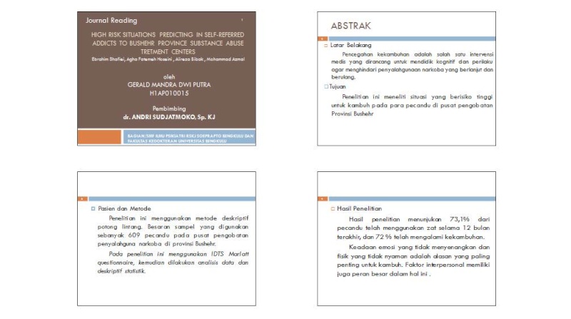 High Risk Situation Predicting In Self-Referred Addicts To Bushehr Province Substance Abuse Treatment Centers J110