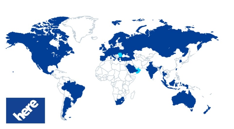 HERE Maps agora cobre 50 países com informações de tráfego em tempo real. 294310