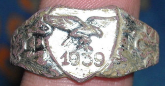 Bague argentée avec aigle et inscription "1939" (Bague "de foyer" ?) Bague110