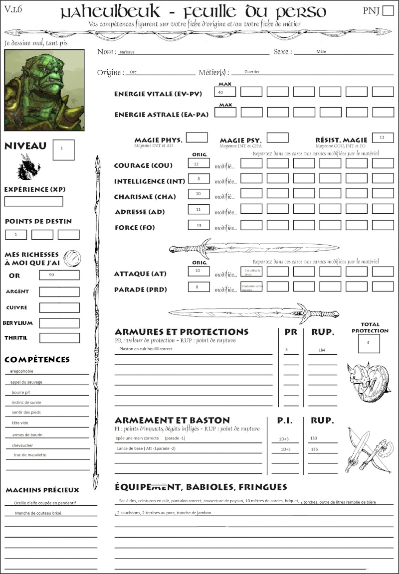 Fiche de Na'kava, l'orc des forêts Naheul11