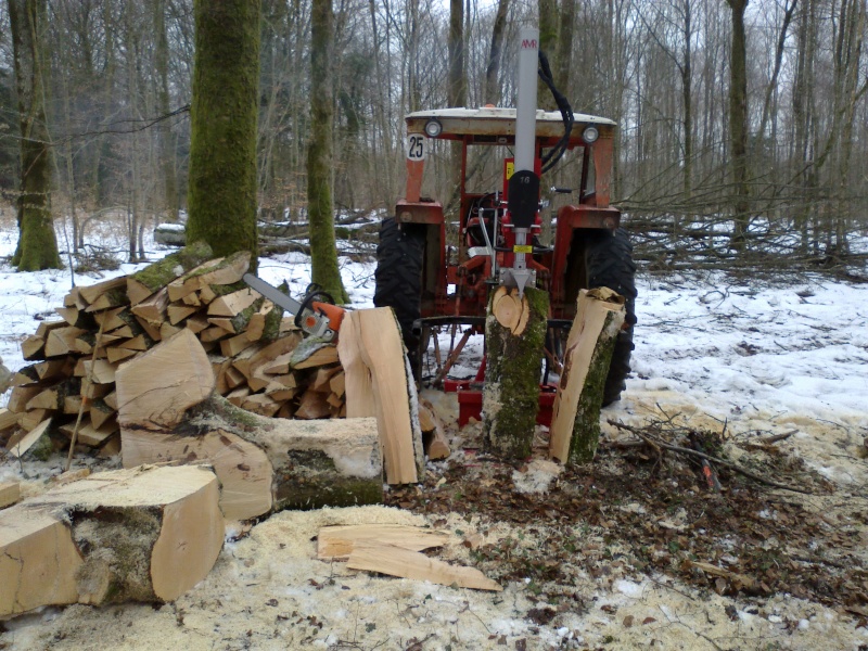 Chantier de façonnage de bois de chauffage en Lorraine 02032010